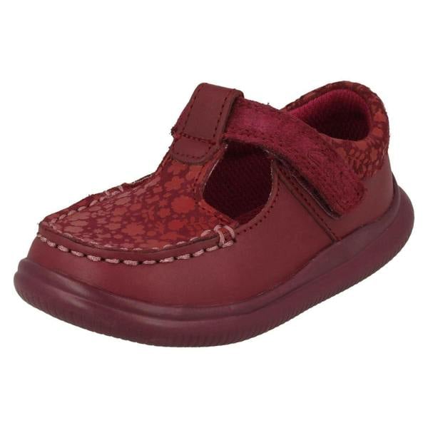 Clarks Girls Clarks Polka Dot Detailed T-Bar Shoes Cloud Rosa T