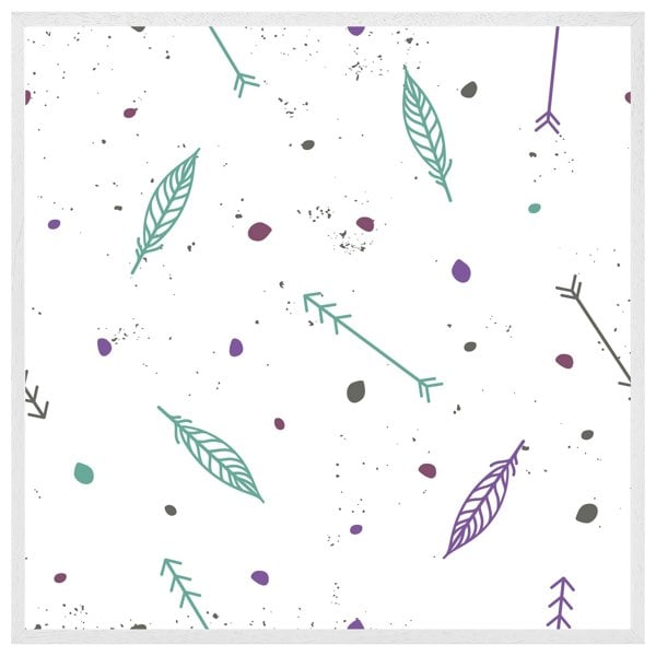 Benjamin Tate Design Cute cartoon pattern with feathers and arrows in boho style (picture Frame)
