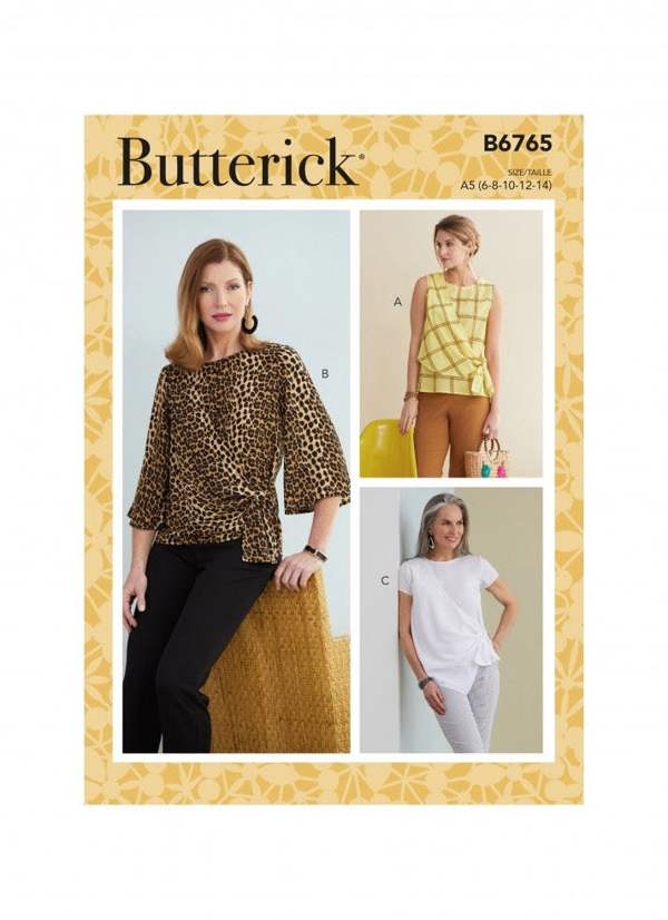 Butterick Sewing Pattern 6765, Tops for Women, A5 (6-8-10-12-14) - Easy
