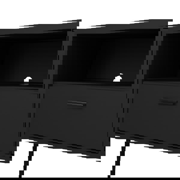 Furniture To Go Media TV Unit with 2 Doors 1 Drawer in Black