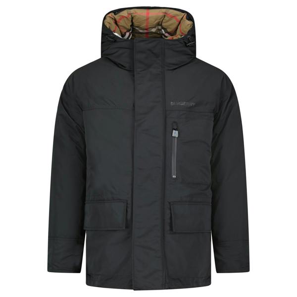 Burberry Barnsfield Parka Check Jacket Black - chancefashionco