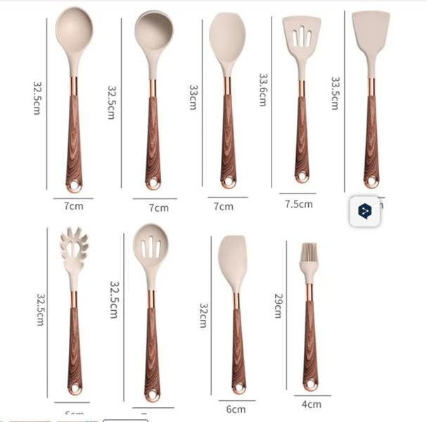 Anygleam 12-Piece Nonstick Kitchen Utensil Set – Black Cooking Tools with Gold-Plated Handles, Heat-Resistant, Includes Storage Box