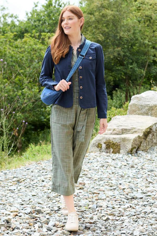 Lily & Me Seren Stretch Cotton Twill Jacket Navy