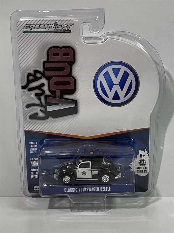 classic vw volkswagen beetle police car 1:64 greenlight 36030e