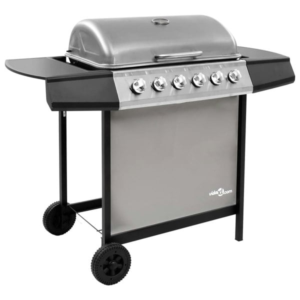 Berkfield Gas BBQ Grill with 6 Burners Black and Silver