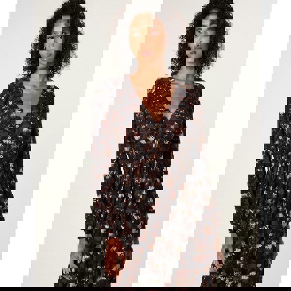 Blue Vanilla Button Front Midi Dress