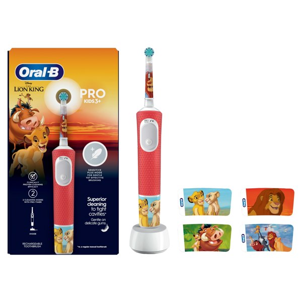 Oral-B Pro Kids Lion King Electric Toothbrush Designed By Braun - Red