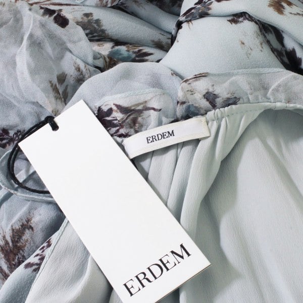Erdem Darance floral maxi dress in a pale blue silk chiffon
