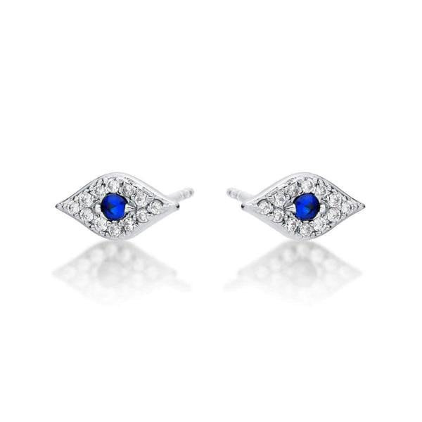 925 Sterling Silver Evil Eye Stud Earrings for Women - namana.london