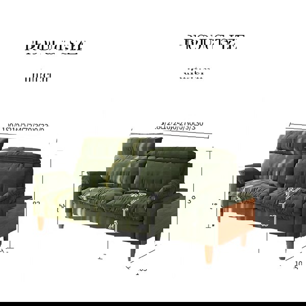 Rodríguez Two Seater, Three Seater, Four Seater Corduroy Sofa, Green, Ash Wood-Rit Concept-Rit Concept