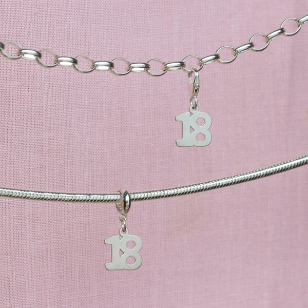 Sterling Silver 18 Charm - MYLEE London