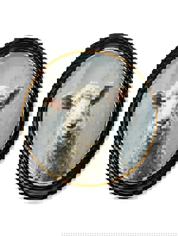 Exceptional Art The Jolly Sheep - Oxford round frame