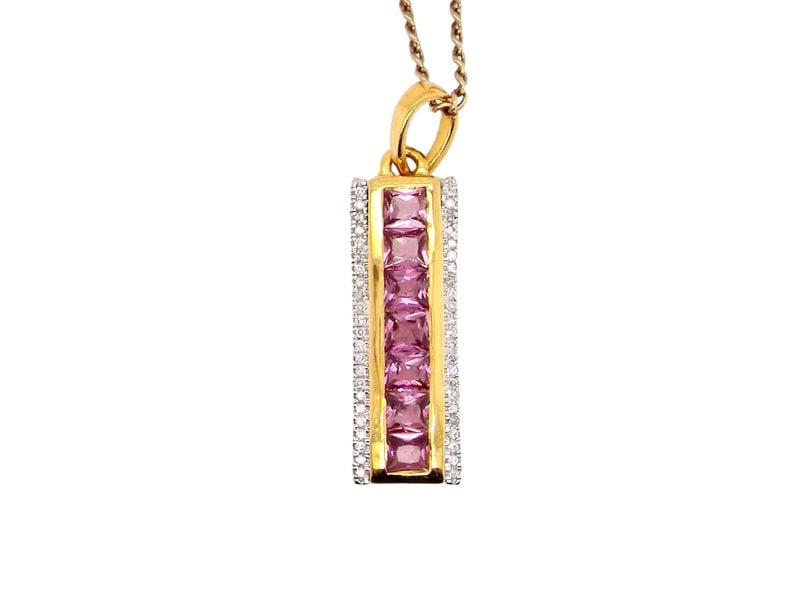 Vintage Tom A pink tourmaline and diamond pendant