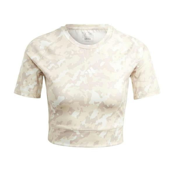 Adidas Womens/Ladies Techfit Camo Crop T-Shirt - Taupe Camo - 