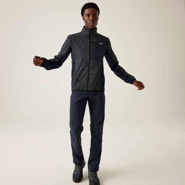 Regatta Mens Baslinn Marl Full Zip Fleece Jacket - Navy Marl Navy