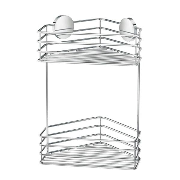 Polished chrome double corner shower basket