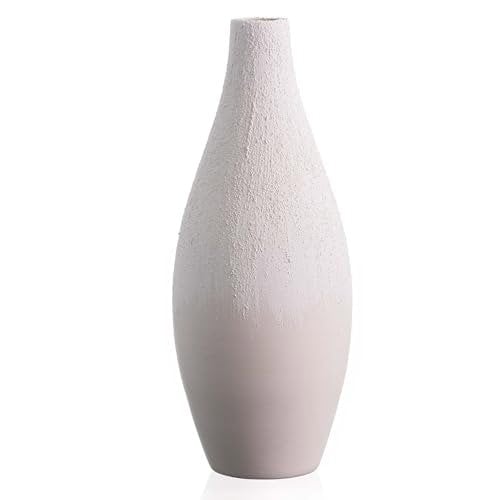 Diamante Matt Sand Earthenware Vase - Textured Finish - 35cm