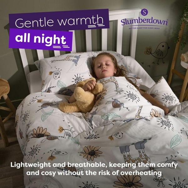 Slumberdown Kids Animal Print Coverless Comfort Duvet, 4.5 Tog, Single