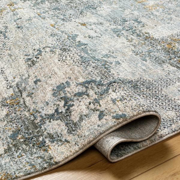 Livabliss Dresden-Vintage Green Grey Blue Yellow Traditional Boho Fringe Rug