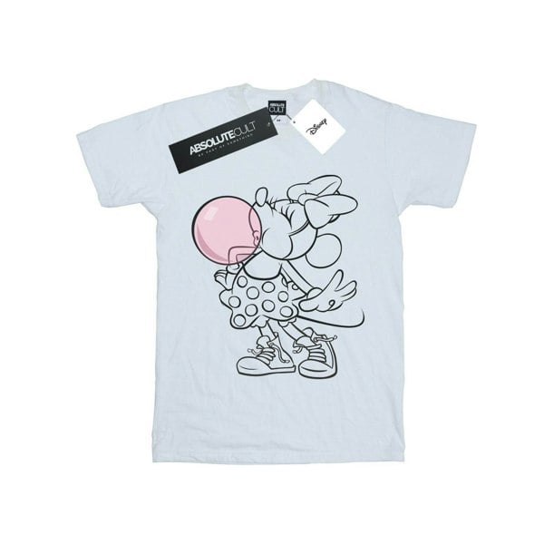 Disney Womens/Ladies Minnie Mouse Gum Bubble Cotton Boyfriend T-Shirt - White