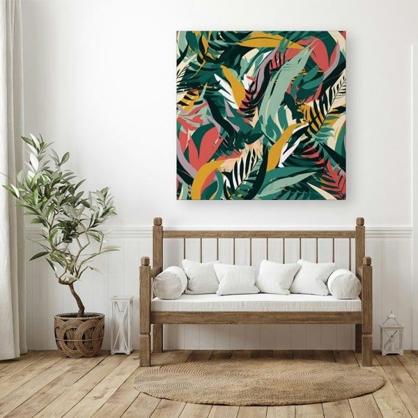 Warren Reed Coloured Tropical Leaves Canvas