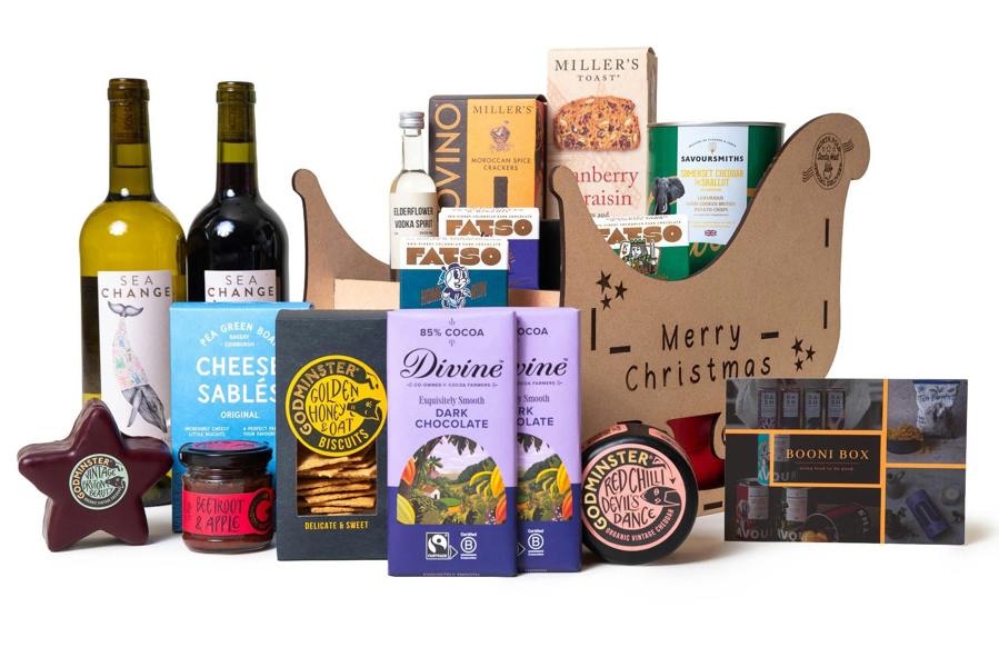 Booni Box Cheese & Cheers Festive Food & Drink Gift Set Hamper