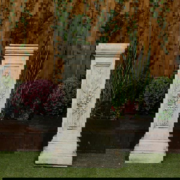 Giant Square Floral Plinth Pillar Column