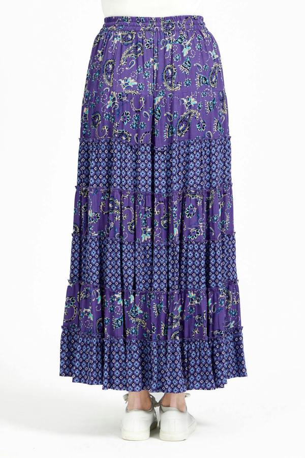 Mudflower Paisley Print Tiered Maxi Skirt