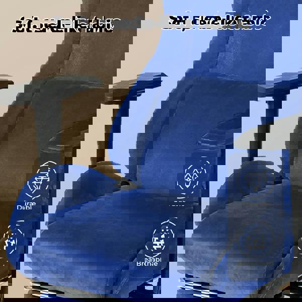 Levede Office Desk Chair Gaming Recliner Adjustable Height with Footrest Blue