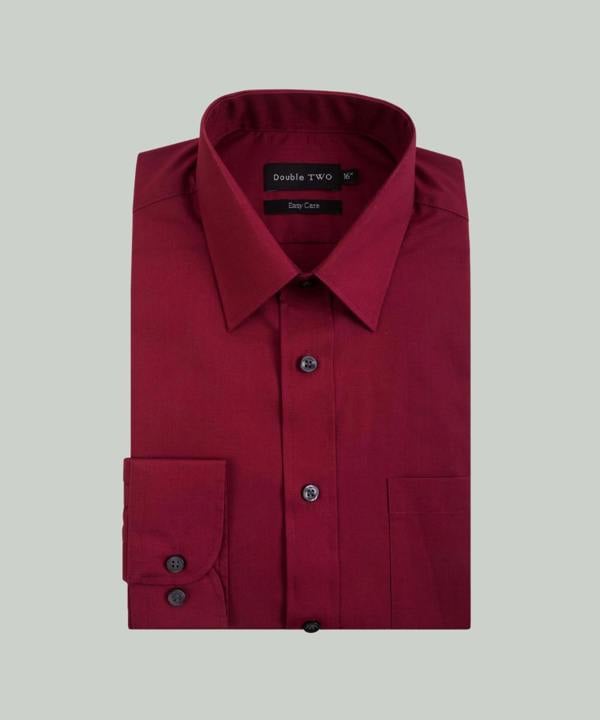 Burgundy Classic Easy Care Long Sleeve Shirt