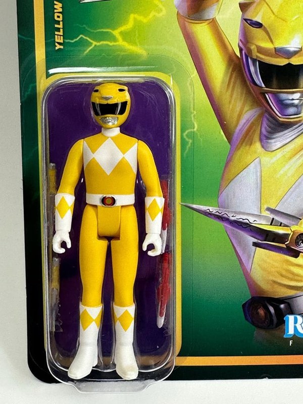 Re Action Figure Super 7 Yellow Ranger Mighty Morphin Power Rangers 3.75 Inch Re Action Super7