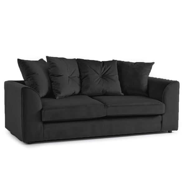 Furnishings For Less Fernando Plush Velvet Fabric 3 Seater Sofa