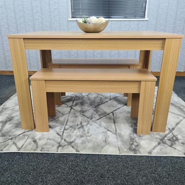 Kosy Koala Dining Table Set with 2 Benches Dining Room and Kitchen table set of 2