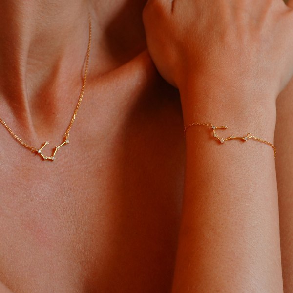 Gold Trip Cancer Zodiac Constellation Bracelet