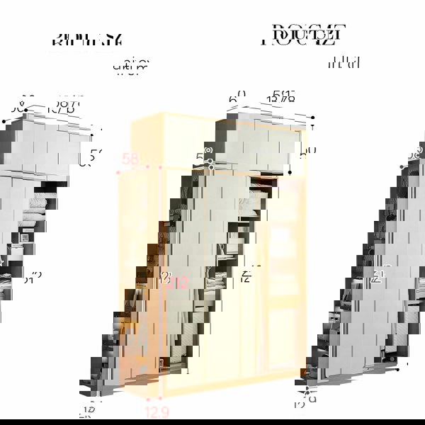 Soriano Sliding Door Wardrobe, Wood with replace kitchen cabinet doors