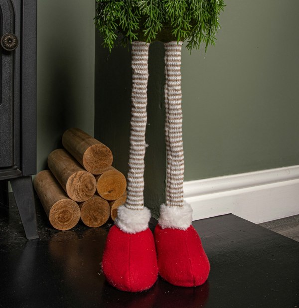 Samuel Alexander 76cm Red and White Christmas Tree Standing Gonk with Snowflake Hat and Extendable Legs