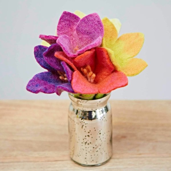 Paper High Multicoloured Felt Flower Bouquet