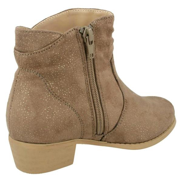Spot On Girls Spot On Mid Heel Rouched Ankle Boots