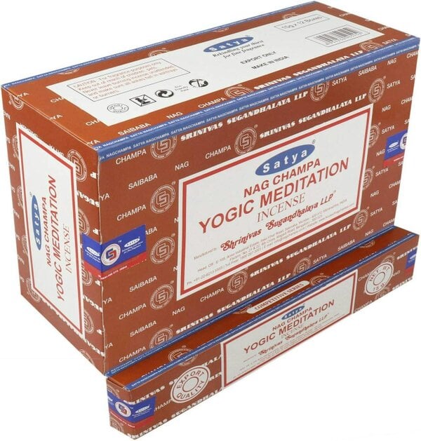 Satya Yogic Meditation Incense Sticks, 12 x 15g Packs