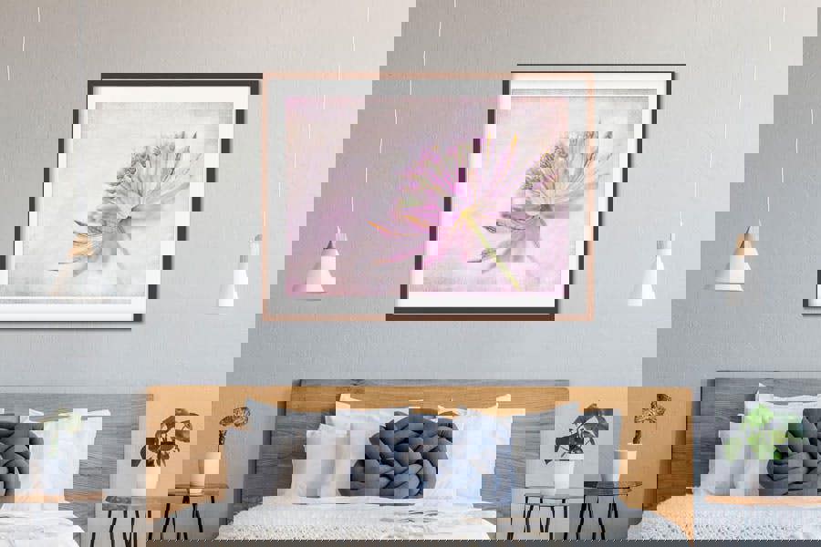 pink floral wall art