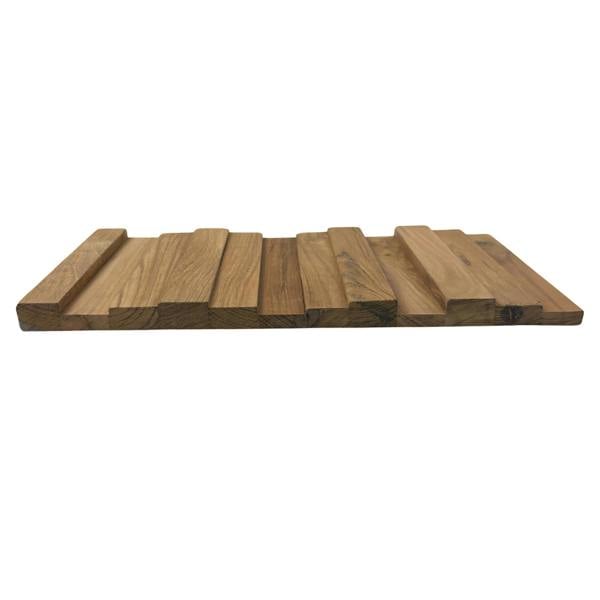 Wallsupply UltraWood Vertical Solid Teak Wood Hardwood Panels, Wall Cladding 3D Interlocking Tiles, 18pcs 1.17m²