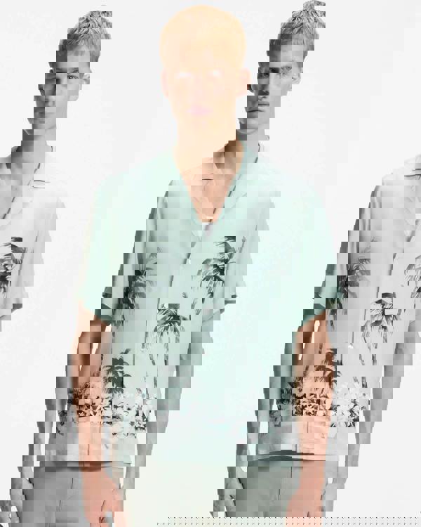 BOSS Orange Rayer Mens Short Sleeve Shirt - Turquoise/Aqua 446