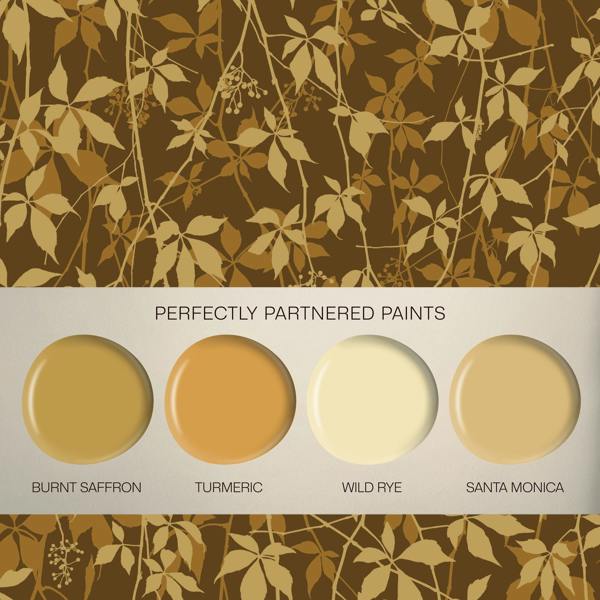 Clarissa Hulse Virginia Creeper Ochre & Gold Wallpaper