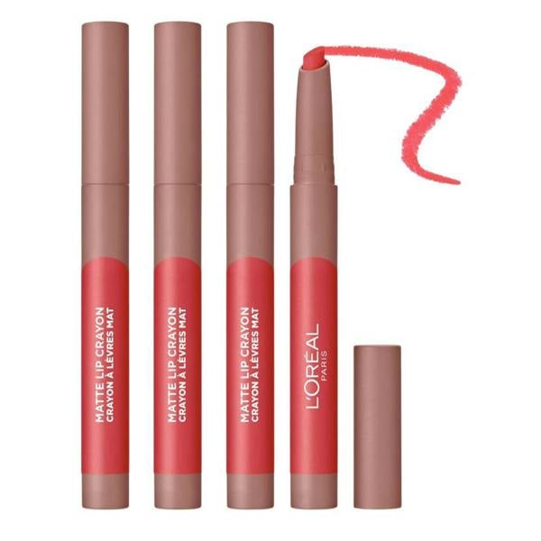 3 x L'Oreal Infallible Matte Lip Crayon - 108 Hot Apricot