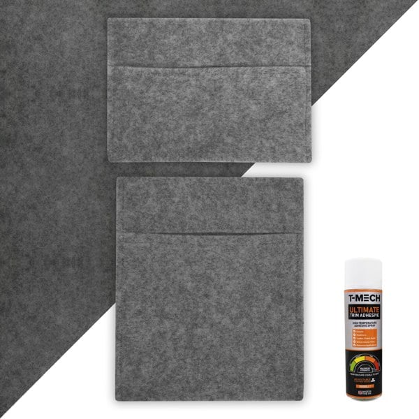 Monstershop Smoke Grey Van Carpet Lining, Storage Pouches & Adhesive Glue