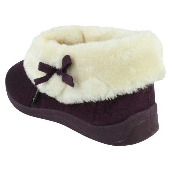 Rose Bank Ladies Rose Bank Memory Foam Velour Bootee Slippers Sharon