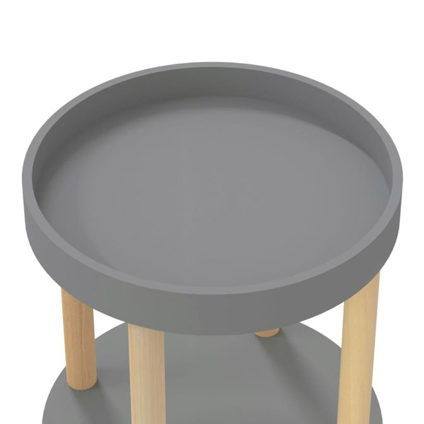 Berkfield 3-tier Trolley Grey 38x38x82cm Engineered Wood&Solid Wood Pine