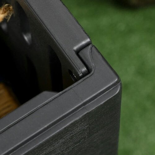 Bobobiy 336 Litre Garden Storage Box, Water-resistant Heavy Duty Double Wall Plastic Container, Deck Cushion Chest with Wheels and Handles, Black