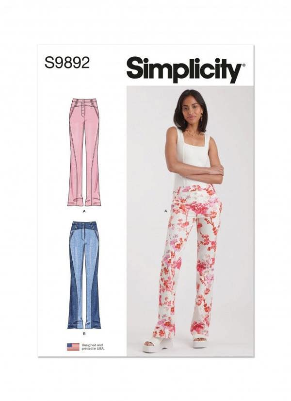 Simplicity Sewing Pattern 9892, Trousers for Women, K5 (8-10-12-14-16) - Intermediate