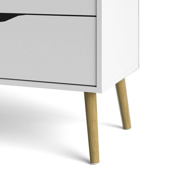 Wyld Haus Sapporo White and Natural Oak Chest 4 Drawers